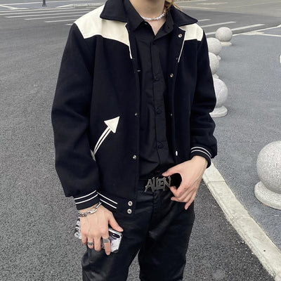 Veste Noire et Blanche Ample Poches stylisées en Flèches Lisa BlackPink