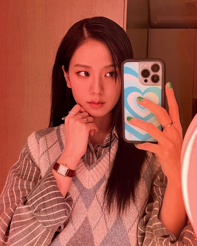 Coque Téléphone Portable Coeur Bleu Protection Silicone Jisoo BlackPink