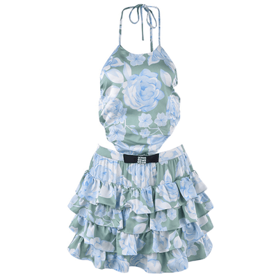 Robe Vert Motif Fleurs Tenue Scénique Rosé BlackPink Concert Bangkok