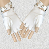 Gants Mitaines Cuir Pointes Métal Style Rock Glam Léa Stardseedz Japan Expo