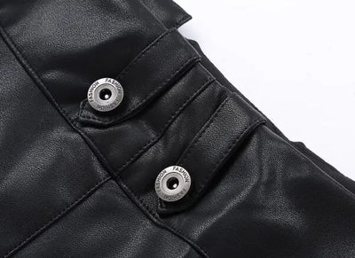 Jupe Cuir Noir avec Fermetures Eclair Jisoo BlackPink Born Pink Tour