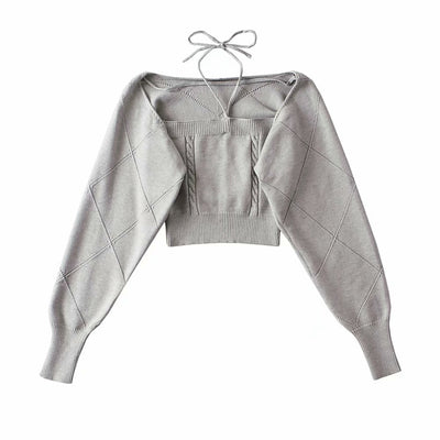 Ensemble Rose Crop Top et Boléro Cute NingNing Aespa Mode Coréenne Kpop