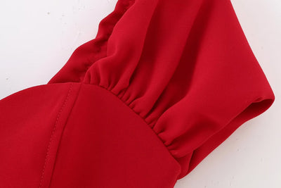 Robe Rouge Bustier Col V Elegante Joy Red Velvet Mode Femme Kpop Visuel
