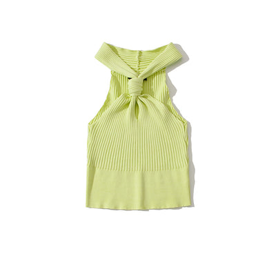 Crop Top Tricot Vert Pale Jennie BlackPink Shoot Tamburins Mode Femme