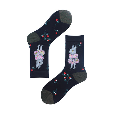 Paire de Chaussettes Mignon Lapin Clown et Motifs Colorés Lisa BlackPink