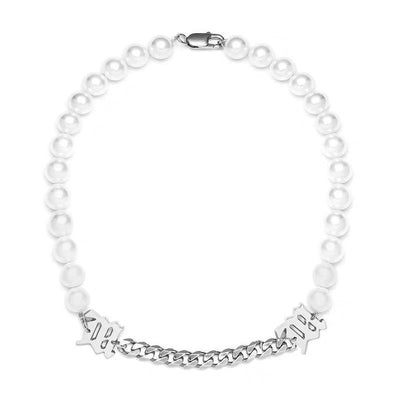 Collier chaîne à Mailles Perles et Lettre M Bijoux Mode Kpop Miyeon G I Dle