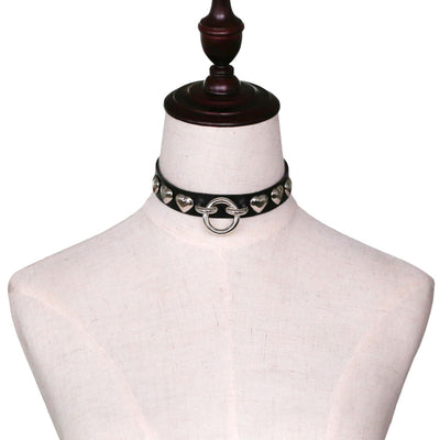 Collier en Cuir Coeur Métal Tomboy Shuhua G I Dle Mode Accessoire Rock