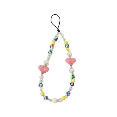 Chaine Téléphone Perle Multicolor Coeur Style Coréen Rosé BlackPink