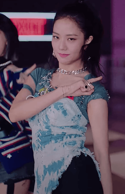 Jisoo Club Exx ROBE en JEAN Délavé MV Lovesick Girls BlackPink Kpop