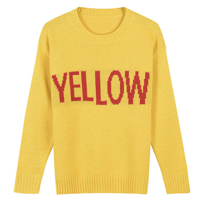 Pull Laine Imprimé Yellow Jaune Jin BTS Kpop Mode Coréenne Homme Femme