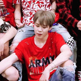 T-shirt Rouge Army Jimin BTS Tshirt Fandom ARMY Kpop Idole Mode Coréenne