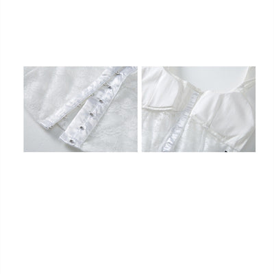 Crop Top Dentelles Blanc Sexy Bretelles Dos Nu MIMI Oh My Girl Mode