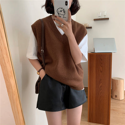 Gilet Maille Col en V Sans Manches Jennie Kim Mode Game Caterers YG Family