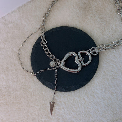 Collier Métal Double Chaine Fermoir Coeur et D Dayeon Kep1er MV Sugar Rush