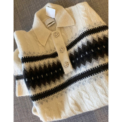 Pull en laine Tricot Jacquard Ample avec Col Femme Seulgi Red Velvet Kpop