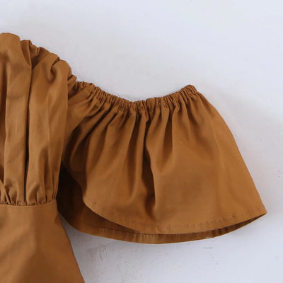 Haut Court Plissé Epaules Nues Blanc Yves LOONA Mode Femme Kpop Corée