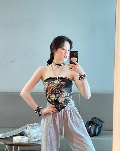 Collier en Cuir Coeur Métal Tomboy Shuhua G I Dle Mode Accessoire Rock