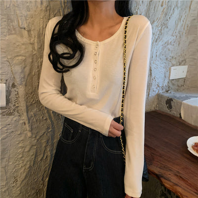 Sweatshirt Ajusté Rouge à manches longues à col rond Karina Aespa Kpop