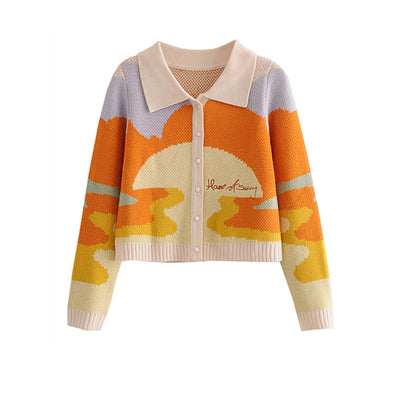 Cardigan Tricoté Coucher Soleil Couleur Pastel House of Sunny Taeyeon