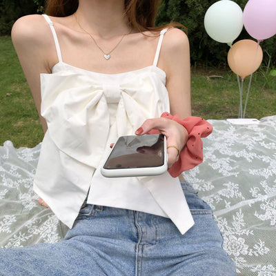 Crop Top Grand Noeud Blanc NingNing Aespa Life is Too Short Mode Ete