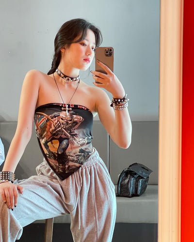 Collier en Cuir Coeur Métal Tomboy Shuhua G I Dle Mode Accessoire Rock