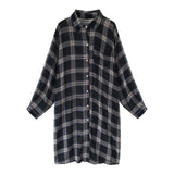 Chemise Oversize Très Ample à Carreaux Momo Twice Veste Taille Basse