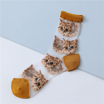Chaussettes Femme Mignonnes Tete de Chaton Lisa BlackPink Leo Luca