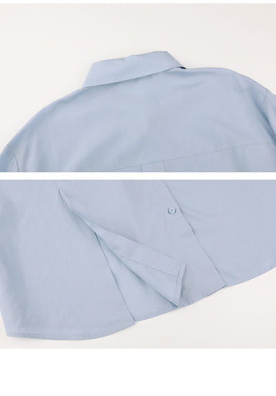 Chemise Bleu Clair Ample Oversize Jennie BlackPink Mode Coréenne Femme