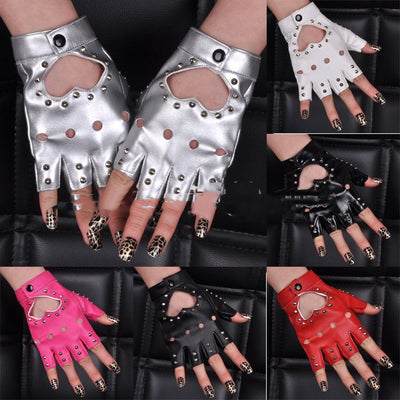 Mitaine Gants Cuir Rose Clous Métal Bahiyyih Kep1er Sugar Rush Mode Kpop