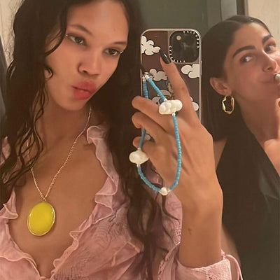 Dragonne Chaîne Téléphone Portable Bleu Ciel avec Nuages Nayeon Twice