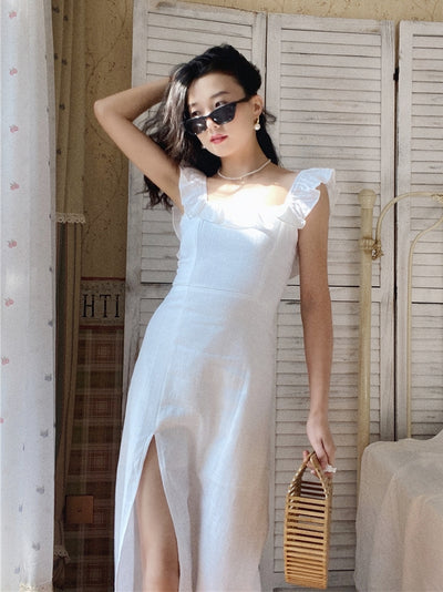 Robe Haut Blanc avec Grand Col Voile Yujin An Ive TV Ing Kdrama Earth Arcade