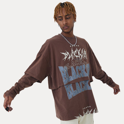 Sweetshirt Superposé Black Air Graffiti Hip Hop Jisoo Shut Down BlackPink