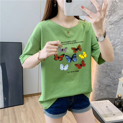 T Shirt Papillon été Butterflies Fly With Them Shuhua G Idle