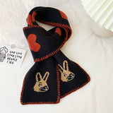 Écharpe tricotée courte en laine Hiver Coeur Tête de Lapin Lisa BlackPink Blinks