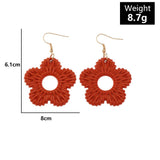 Boucles Oreilles Fleur Pétales Orange Mode Femme Xiaoting Kep1er Bijoux