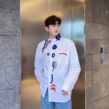 Chemise Blanche Symboles Abstrait Oeil Jongho ATEEZ Mode Coréenne