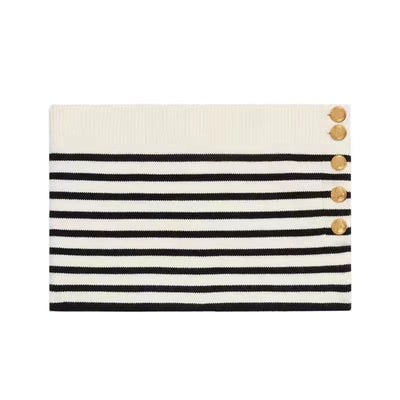 Crop Top Tube Marinière Rayures Bleu Marine Nayeon Twice Mode Kpop