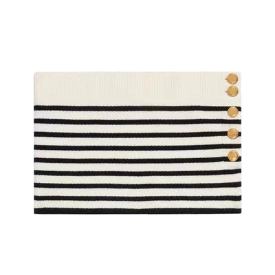 Crop Top Tube Blanc Marinière Rayures Lisa BlackPink Live Countdown Pink Venom