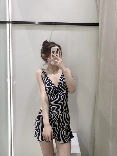 Robe à Imprimé Zèbres Saison Ete Shuhua G I Dle Mode Kpop Femme