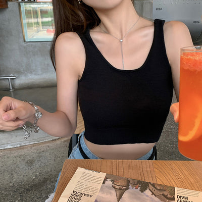 Crop Top Tricot à Rayures Marinière Bretelles Wonyoung Love Dive IVE