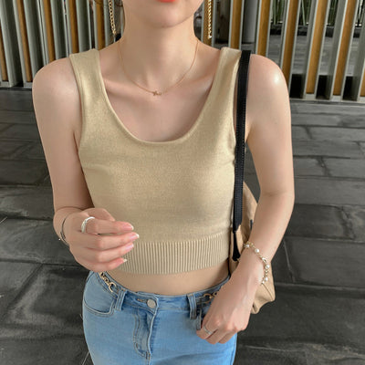 Crop Top Tricot à Rayures Marinière Bretelles Wonyoung Love Dive IVE