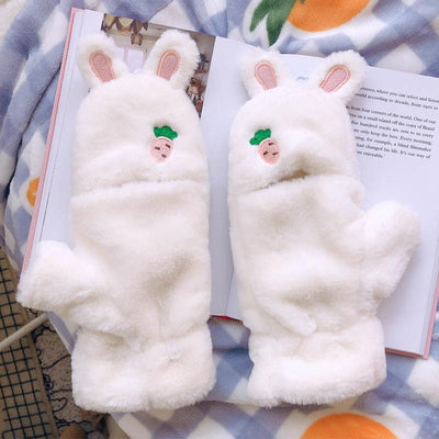 Paire Gants Oreilles de Lapin Carottes Mitaine Wonyoung Ive Kpop