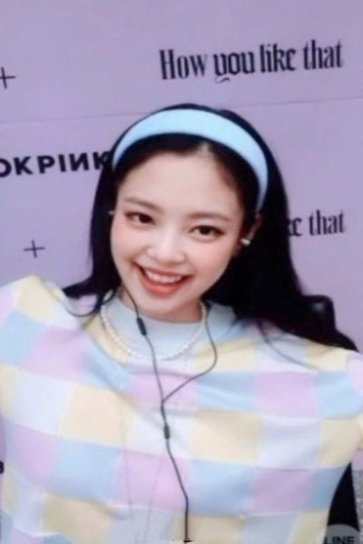 Pull à damier Couleur Pastel Carreaux Jennie BlackPink