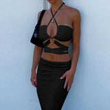 Crop Top Bandages Croisées Sexy Jennie Kim BlackPink Coachella Mode Ete