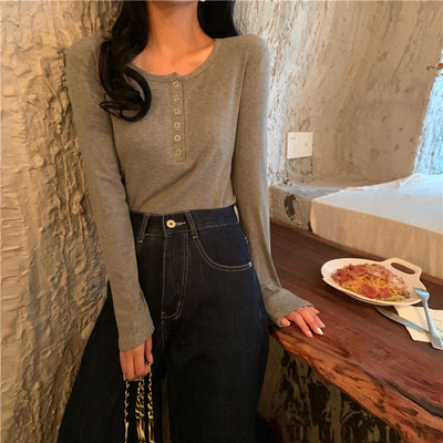 Sweatshirt Ajusté Rouge à manches longues à col rond Karina Aespa Kpop