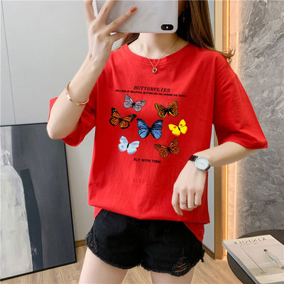T Shirt Papillon été Butterflies Fly With Them Shuhua G Idle