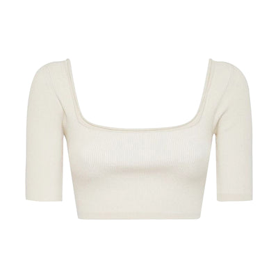 Crop Top à manches courtes et col en U T-shirt Femme Jennie BlackPink