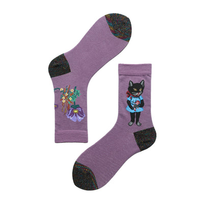 Paire de Chaussettes Mignon Lapin Clown et Motifs Colorés Lisa BlackPink