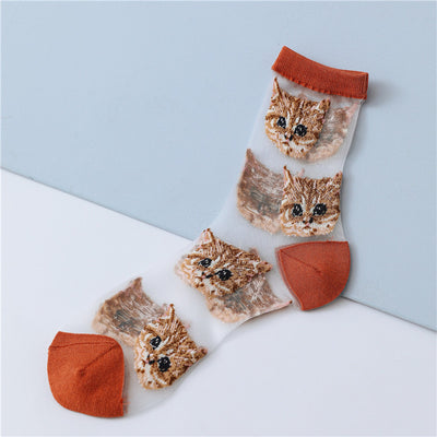 Chaussettes Femme Mignonnes Tete de Chaton Lisa BlackPink Leo Luca