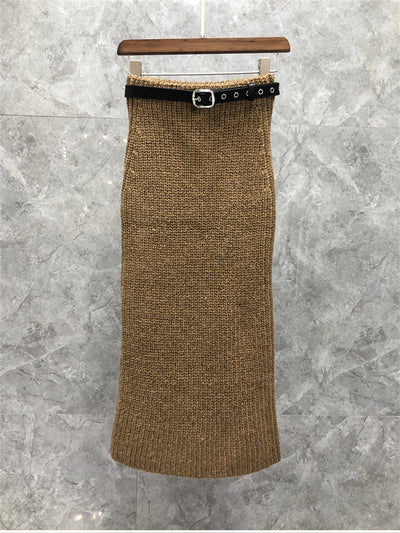 Bel Ensemble Deux Pièces Crop Top Et Jupe en Laine YooA Oh My Girl